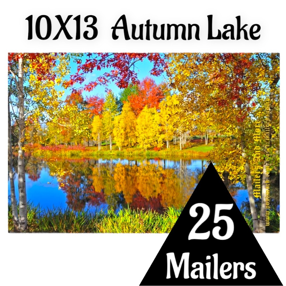 25 10X13 Poly Mailers Autumn Lake Shipping Envelopes PRICE IS FIRM Fall - Picture 7 of 9